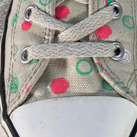 Converse All Star low top Ox Polka Dot lace-up sneakers, Size 4 - Picture 2 of 5